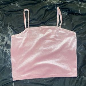 Pink Velvet Crop Top
